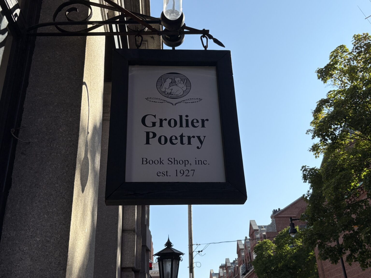 Grolier Poetry Book Shop sign