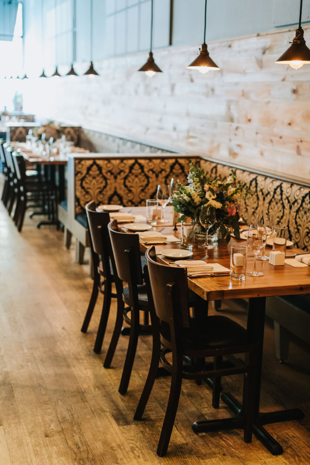 A booth table at Puritan & Co.
