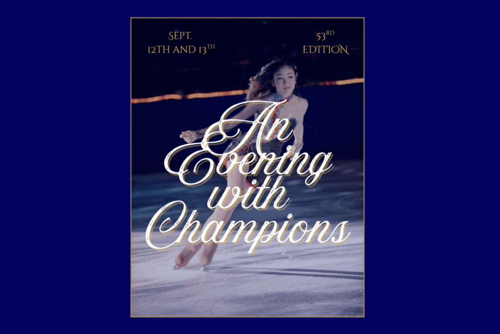 A woman figure skating.