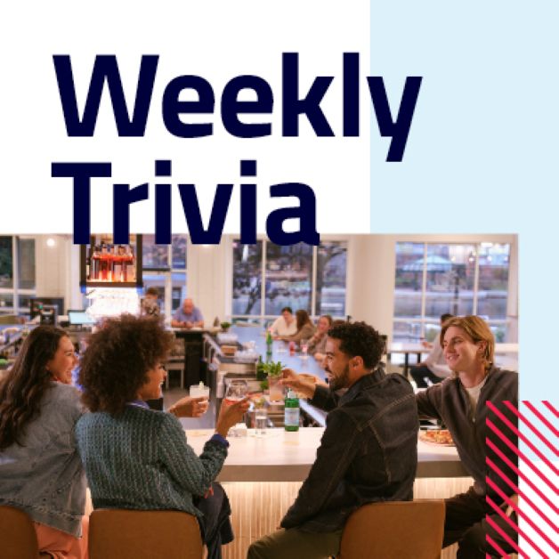 Trivia flyer: picture of people playing trivia.