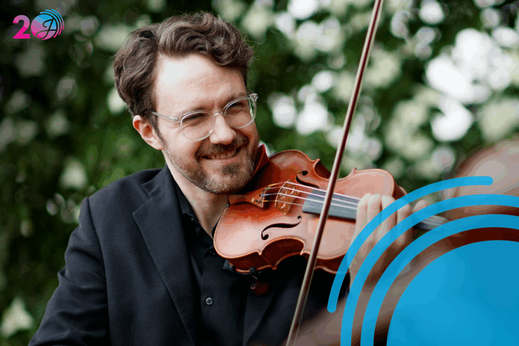 A man playing the violin.