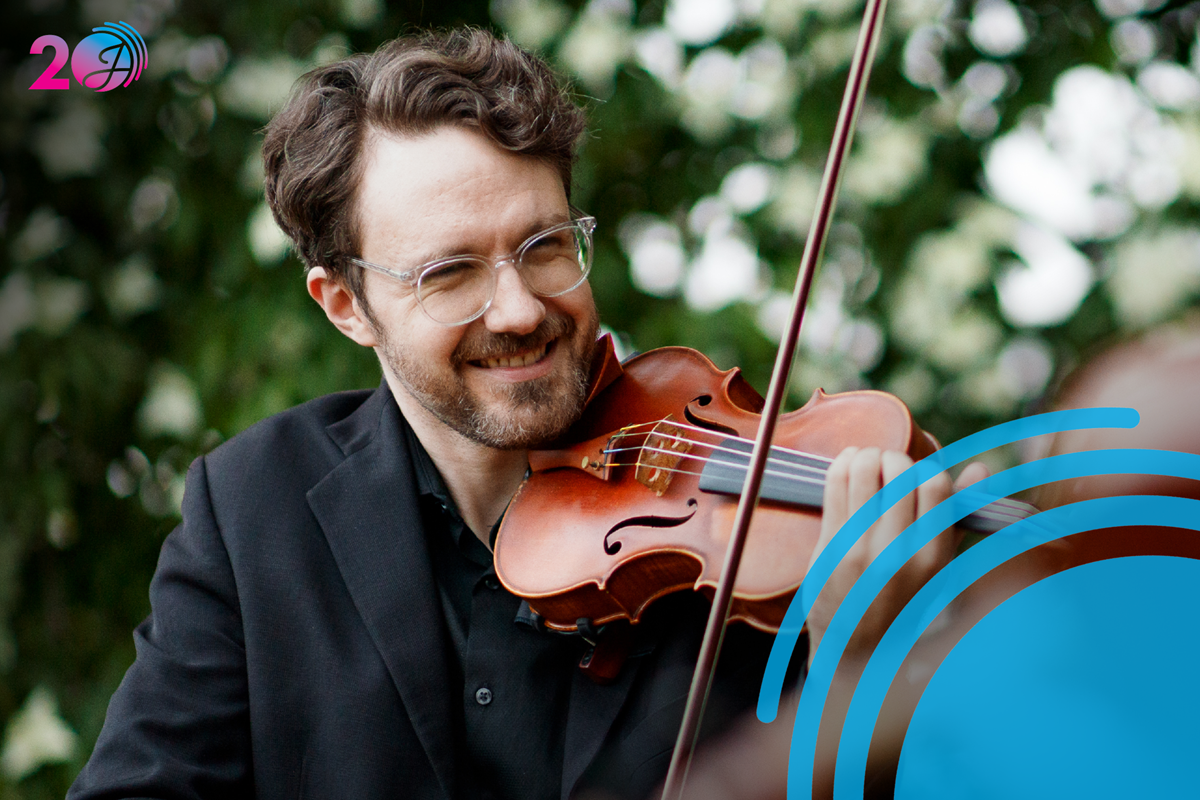 A man playing the violin.