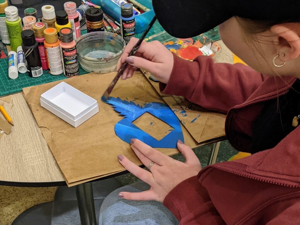 A person painting