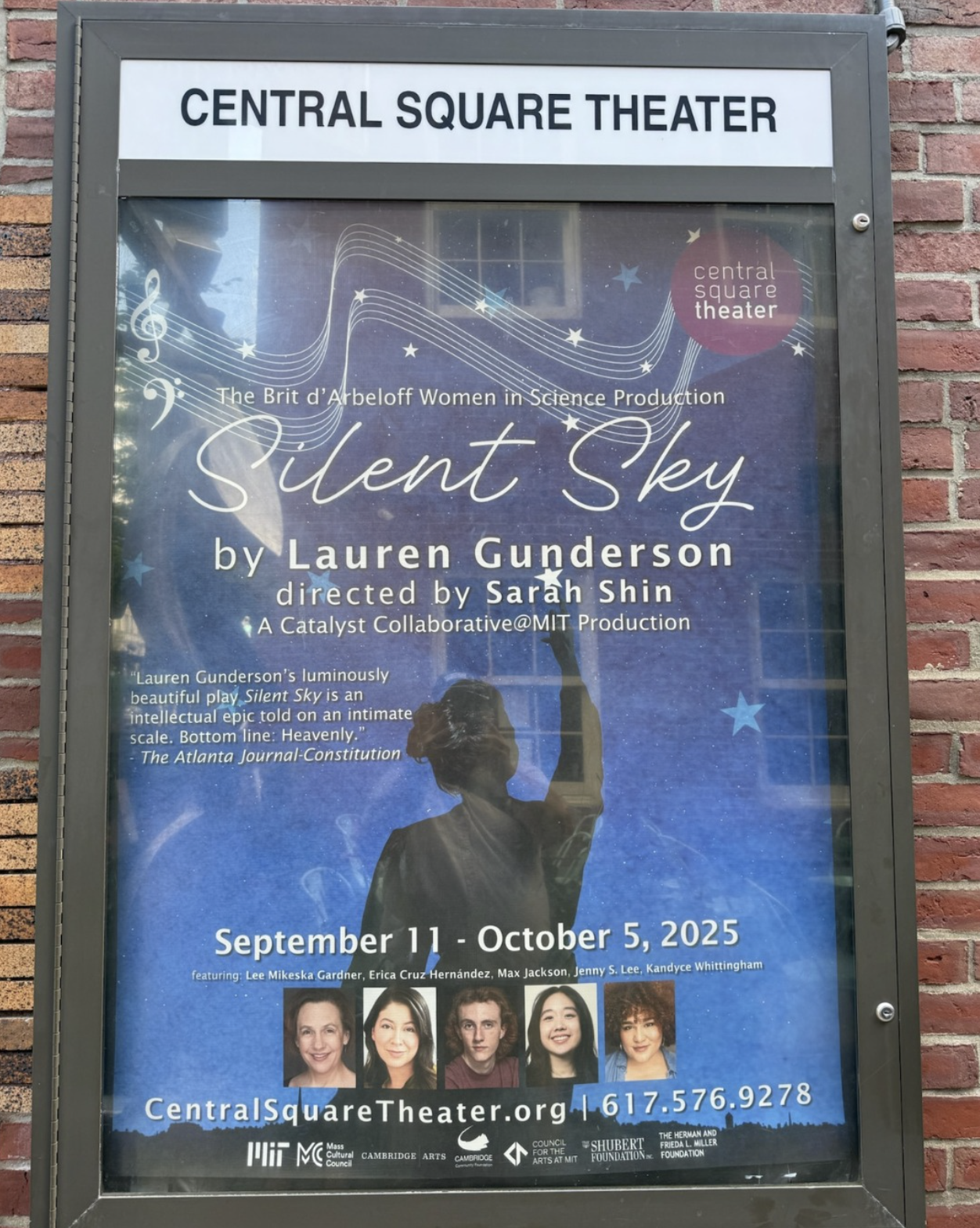 Central Square Theater Poster for "Silent Sky."